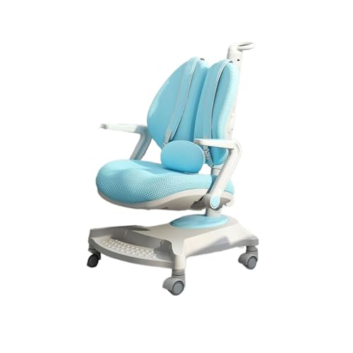 YFRR-789 Studie Stuhl Kinder-Studienstuhl, Stuhl zur Haltungsreduzierung, anhebbarer Stuhl mit bequemer Rückenlehne, höhenverstellbarer Kinder-Bürostuhl (Color : Blue) von YFRR-789