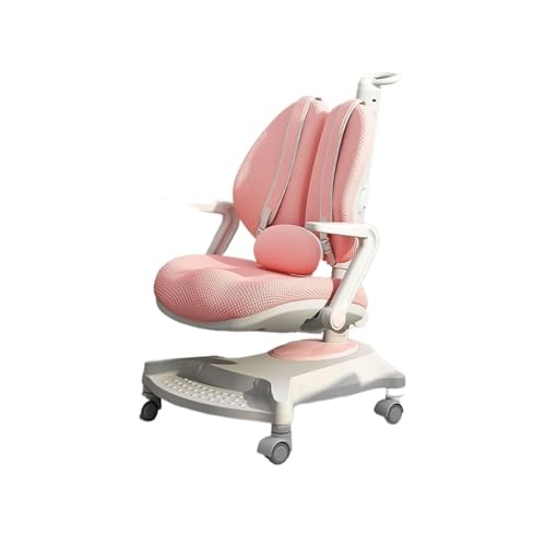 YFRR-789 Studie Stuhl Kinder-Studienstuhl, Stuhl zur Haltungsreduzierung, anhebbarer Stuhl mit bequemer Rückenlehne, höhenverstellbarer Kinder-Bürostuhl (Color : Pink) von YFRR-789