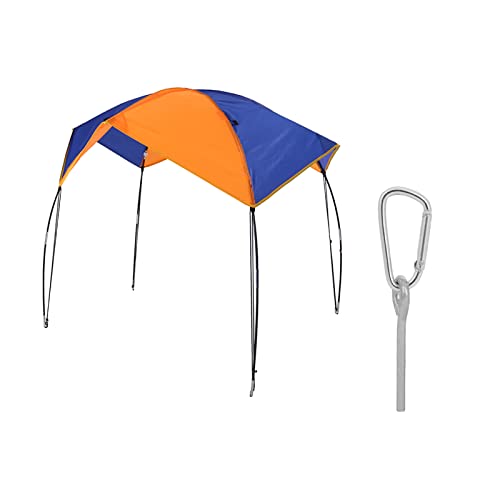 Boat Sun Shelter Waterproof UV Protection Fishing Canopy Tent Sun Shade for 2 3 4 Persons Boating Picnic Blue Orange Polyester Fiberglass (68347 Awning (2 People)) von YFSAN