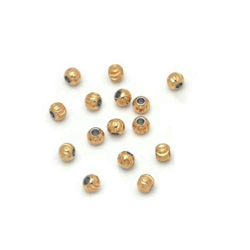15 Stück/Los 3,0 mm 4,0 mm 5 mm Durchmesser Edelstahl Runde Abstandsperlen Lose Perlen Schmuckzubehör Bastelbedarf-4x3,2x1,6 mm Gold-15 Stück von YFSHC
