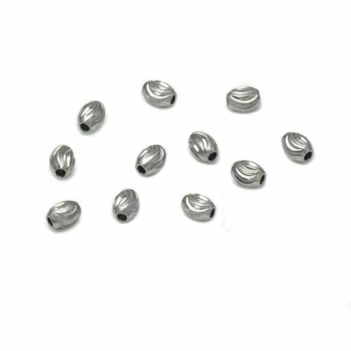 15 Stück/Los 3,0 mm 4,0 mm 5 mm Durchmesser Edelstahl Runde Abstandsperlen Lose Perlen Schmuckzubehör Bastelbedarf-4x5x1,5 mm-15 Stück von YFSHC
