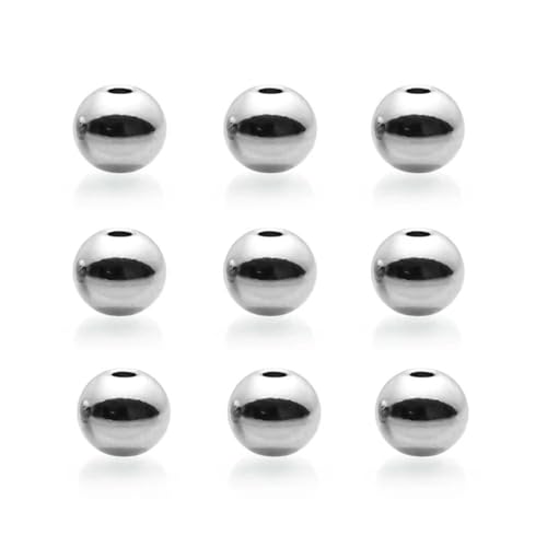 30–100 Stück Streifenform Edelstahlperlen Runde Spacer Lose Perlen zur Schmuckherstellung DIY Zubehör Zubehör-Rund-6 mm-50 Stück von YFSHC