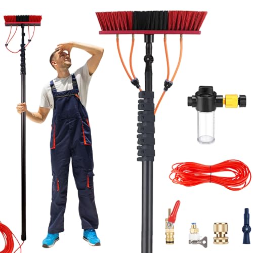 YFSMBD Teleskop Waschbürste | 15 Meter aus Kohlefaser | Perfekt als PV Anlage Reinigung oder PV Reinigungsbürste | Auch als Wintergarten Reinigungsset oder Waschbürste mit Teleskopstiel, 55cm Bürste YFSMBD Teleskop Waschbürste | 15 Meter aus Kohlefaser | Perfekt als PV Anlage Reinigung oder PV Reinigungsbürste | Auch als Wintergarten Reinigungsset oder Waschbürste mit Teleskopstiel, 55cm Bürste von YFSMBD