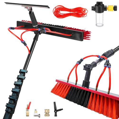 YFSMBD Teleskop Waschbürste 18m - Photovoltaik Waschbürste mit Teleskopstiel aus Kohlefaser - Terrassendach Reiniger - Teleskopstange Fensterreinigung - Wintergarten Reinigungsset - 35cm Bürste YFSMBD Teleskop Waschbürste 18m - Photovoltaik Waschbürste mit Teleskopstiel aus Kohlefaser - Terrassendach Reiniger - Teleskopstange Fensterreinigung - Wintergarten Reinigungsset - 35cm Bürste von YFSMBD