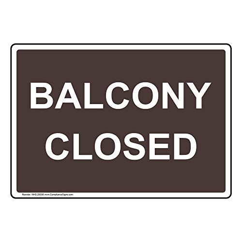 YFULL Blechschild Balkon geschlossen 20 x 30 cm mit englischem Text braun von YFULL