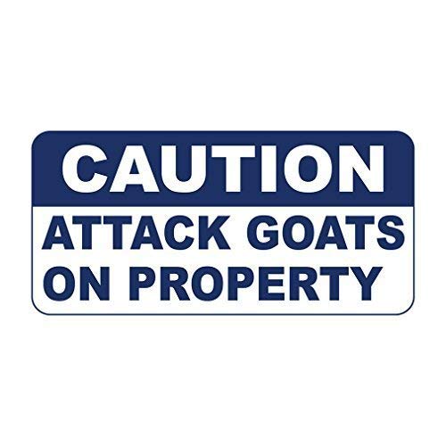 YFULL Blechschild "Caution Attack Goats On Property", Blechschild, 20,3 x 30,5 cm von YFULL
