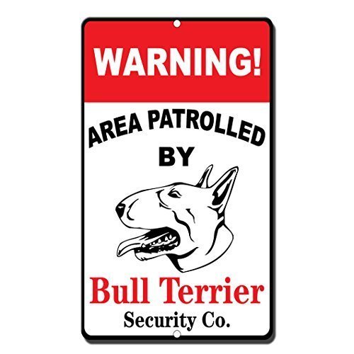 YFULL Blechschild "Warning Area Patrolled by Bull Terrier", lustiges Schild, 20,3 x 30,5 cm YFULL Blechschild "Warning Area Patrolled by Bull Terrier", lustiges Schild, 20,3 x 30,5 cm von YFULL