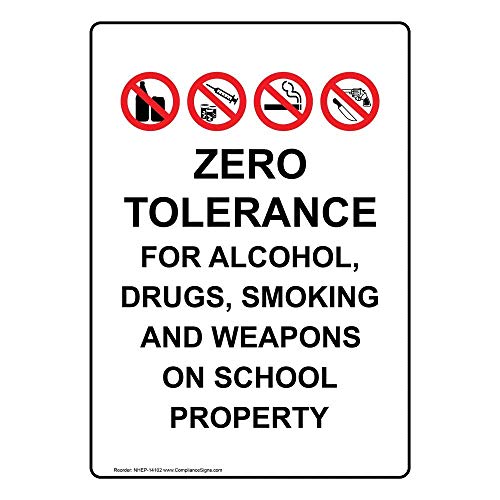 YFULL Blechschild "Zero Tolerance for Alcohol", 20 x 30 cm, mit englischem Text und Symbol, Weiß YFULL Blechschild "Zero Tolerance for Alcohol", 20 x 30 cm, mit englischem Text und Symbol, Weiß von YFULL