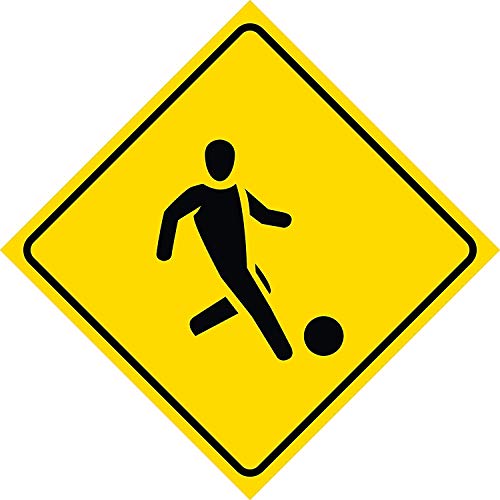 YFULL Blechschild mit Aufschrift "Caution Soccer Player Crossing", Metall, quadratisch, 30,5 x 30,5 cm, Gelb YFULL Blechschild mit Aufschrift "Caution Soccer Player Crossing", Metall, quadratisch, 30,5 x 30,5 cm, Gelb von YFULL