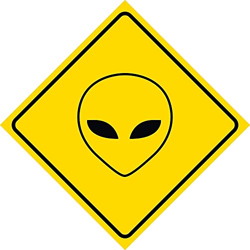 YFULL Blechschild mit gelbem Diamant-Motiv "Caution Alien Crossing", kommerzielles Metall, quadratisch, 30,5 x 30,5 cm YFULL Blechschild mit gelbem Diamant-Motiv "Caution Alien Crossing", kommerzielles Metall, quadratisch, 30,5 x 30,5 cm von YFULL