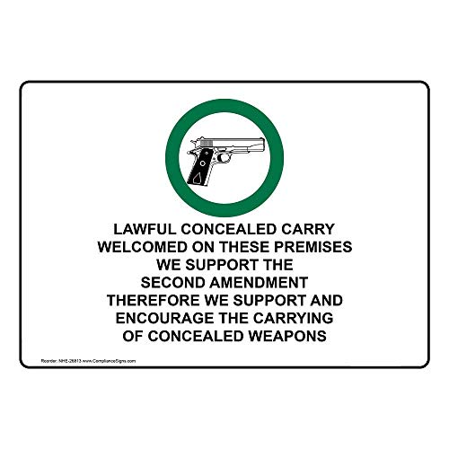 YFULL Signs Metal Lawful Concealed Carry Welcomed On Blechschild, 20,3 x 30,5 cm, mit englischem Text und Symbol, Weiß YFULL Signs Metal Lawful Concealed Carry Welcomed On Blechschild, 20,3 x 30,5 cm, mit englischem Text und Symbol, Weiß von YFULL