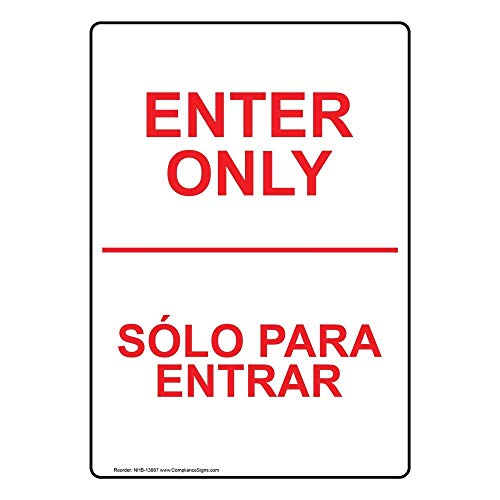 YFULL Signs Vertical Metal Enter Only – Sólo para Entrar Blechschild, 20,3 x 30,5 cm mit englischem und spanischem Text, Weiß YFULL Signs Vertical Metal Enter Only – Sólo para Entrar Blechschild, 20,3 x 30,5 cm mit englischem und spanischem Text, Weiß von YFULL