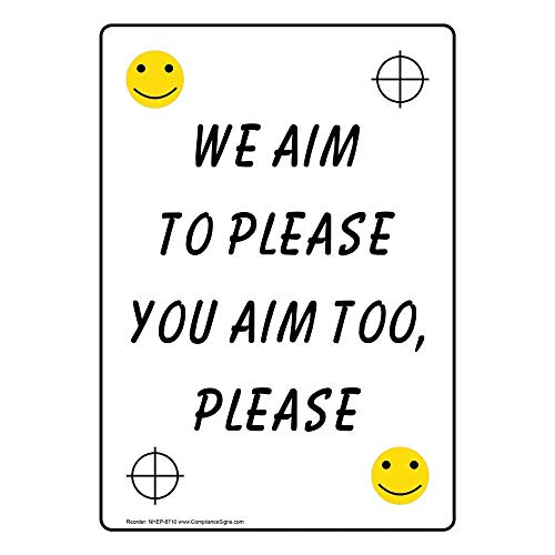 YFULL Vertical Tin We Aim to Please You Aim Too, Please Blechschild, 20 x 30 cm mit englischem Text und Symbol, weiß YFULL Vertical Tin We Aim to Please You Aim Too, Please Blechschild, 20 x 30 cm mit englischem Text und Symbol, weiß von YFULL