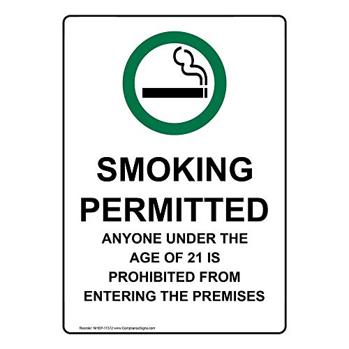 YFULL Vertikales Blechschild "Smoking Permitted Anyone", 20,3 x 30,5 cm, mit englischem Text und Symbol, weiß YFULL Vertikales Blechschild "Smoking Permitted Anyone", 20,3 x 30,5 cm, mit englischem Text und Symbol, weiß von YFULL