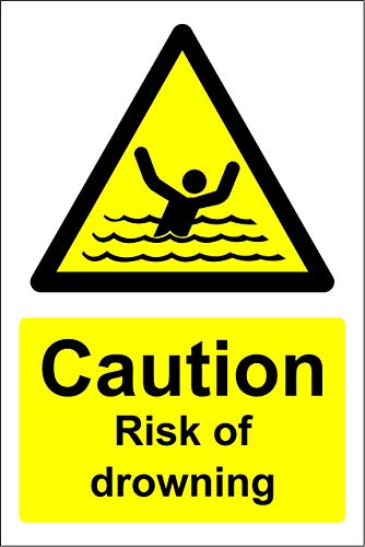 YFULL Warnschild mit Aufschrift "Caution Risk of Drowning", 20,3 x 30,5 cm, Metallschilder YFULL Warnschild mit Aufschrift "Caution Risk of Drowning", 20,3 x 30,5 cm, Metallschilder von YFULL