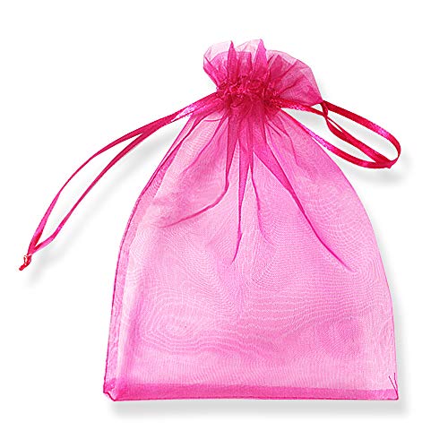 YFZYT Organza Taschen Net Garn Schmuckbeutel mit Vielfältig Farben Hochzeit Süßigkeiten Säckchen Geeignet für Männer und Frauen, 100 Stück, 20 X 30 cm, Rosenrot von YFZYT