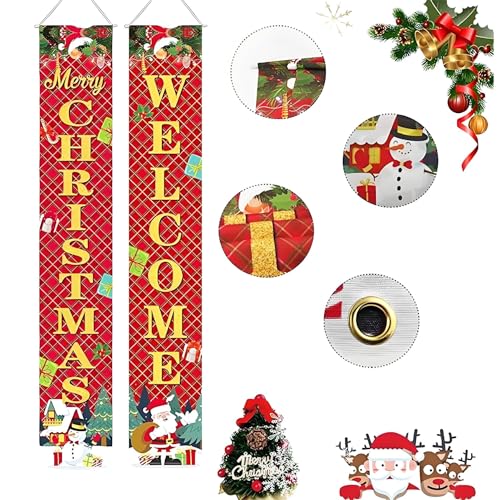 YFaith 2 Stück Weihnachten Veranda Banner, 180 x 30 cm Weihnachts Veranda Schild, Vertikal Türbanner Weihnachten, Hängend Weihnachtsdeko Banner, für Innen- und Außendekoration von Veranden YFaith 2 Stück Weihnachten Veranda Banner, 180 x 30 cm Weihnachts Veranda Schild, Vertikal Türbanner Weihnachten, Hängend Weihnachtsdeko Banner, für Innen- und Außendekoration von Veranden von YFaith