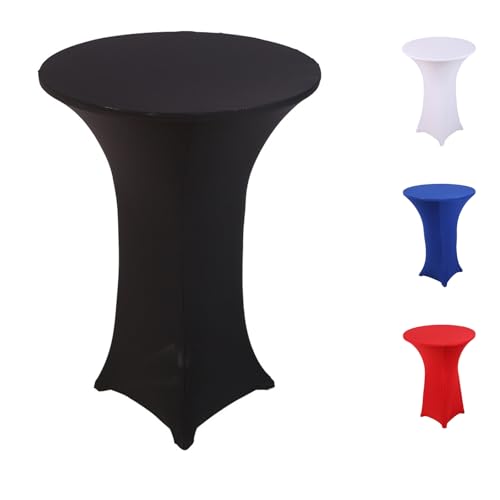YFaith Stehtischhussen, 80×110 cm Tischdecke Stehtisch, Schwarz Stretch Stehtisch Husse, Elastische Milchseide, Viereckiger Boden, für Runde Tische, Weingläser, Restaurants YFaith Stehtischhussen, 80×110 cm Tischdecke Stehtisch, Schwarz Stretch Stehtisch Husse, Elastische Milchseide, Viereckiger Boden, für Runde Tische, Weingläser, Restaurants von YFaith