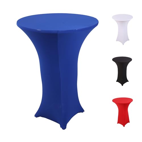 YFaith Stretch Stehtisch Hussen 80 x 110 cm, Tischhussen für Stehtische 80 cm, Blau Stretch Tischdecken mit Verstärkung im Fußbereich, Stehtisch Stehtischhusse für Restaurants, Bars, Hochzeiten von YFaith