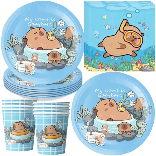 YGCHEN Capybara Partygeschirr Kindergeburtstag Deko Capybara Party Geschirr Geburtstag Pappbecher Pappteller Servietten Capybara Geburtstagsparty Geschirr Set 10 Personen YGCHEN Capybara Partygeschirr Kindergeburtstag Deko Capybara Party Geschirr Geburtstag Pappbecher Pappteller Servietten Capybara Geburtstagsparty Geschirr Set 10 Personen von YGCHEN