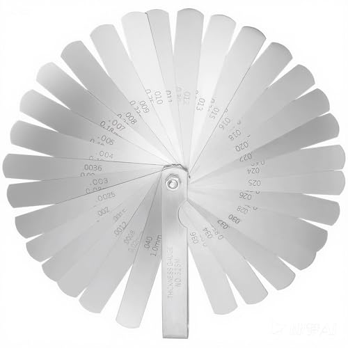 YGCQFH 32 Klingen Edelstahl Fühlerlehre Set Faltbares, 0,02-1,00mm Edelstahl Metrisch/Imperial Gap Gauge, Imperial Werkzeug zur Messung für Messung Gap Breite/Dicke/Metrisch Größen YGCQFH 32 Klingen Edelstahl Fühlerlehre Set Faltbares, 0,02-1,00mm Edelstahl Metrisch/Imperial Gap Gauge, Imperial Werkzeug zur Messung für Messung Gap Breite/Dicke/Metrisch Größen von YGCQFH