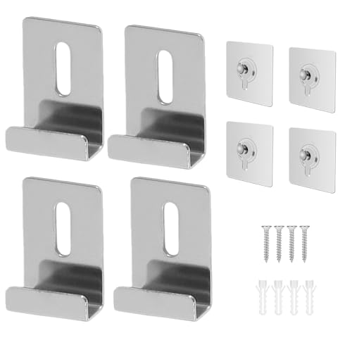 YGCQFH 4 Stück Edelstahl Spiegelhalterung Wand, Schwerlastfähige Spiegelklammern mit Schrauben & Dübeln (7mm Innenbreite)，für Spiegel in Badezimmer und Wohnbereich von YGCQFH