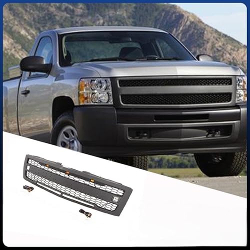 YGDBFB88 Auto Kühlergrill für Chevrolet Silverado Grille 2007-2013, Frontgrilleinsatz Kühlergrill Doppelgrill Frontstoßstange Frontgrill,with Light YGDBFB88 Auto Kühlergrill für Chevrolet Silverado Grille 2007-2013, Frontgrilleinsatz Kühlergrill Doppelgrill Frontstoßstange Frontgrill,with Light von YGDBFB88