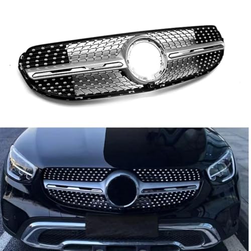 YGDBFB88 Auto Kühlergrill für Mercedes-Benz GLC X253 2020-2022, Frontgrilleinsatz Kühlergrill Doppelgrill Frontstoßstange Frontgrill von YGDBFB88