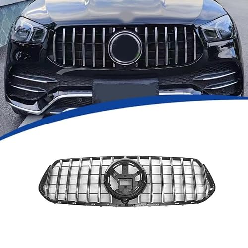 YGDBFB88 Auto Kühlergrill für Mercedes-Benz GLE W167 2020-2023, Frontgrilleinsatz Kühlergrill Doppelgrill Frontstoßstange Frontgrill,Bright Black von YGDBFB88