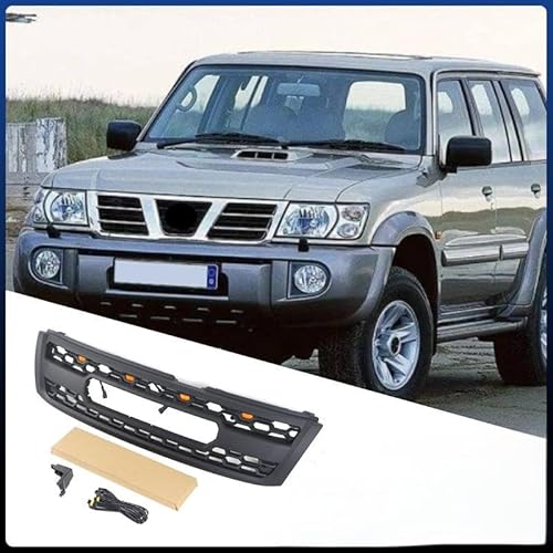 YGDBFB88 Auto Kühlergrill für Nissan Patrol Y61 Grill 2003-2005, Frontgrilleinsatz Kühlergrill Doppelgrill Frontstoßstange Frontgrill,Without Light von YGDBFB88