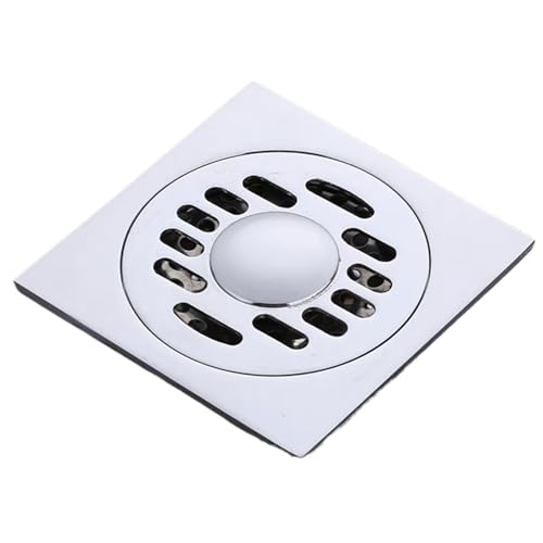 YGDLUCK Abflussabdeckungen Bodenablauf Chrom Messing 10X10 cm Badezimmer Balkon Waschmaschine Dual-Use-Entwässerung Bodenabläufe Haarfiltersieb (D dual) von YGDLUCK