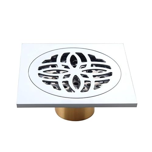 YGDLUCK Bodenablauf 100 * 100 mm Liner Bodenablauf Chrom Quadratisch WC Duschablauf Abflusssieb Nassraumablauf (Modell 3 Sonstiges) von YGDLUCK