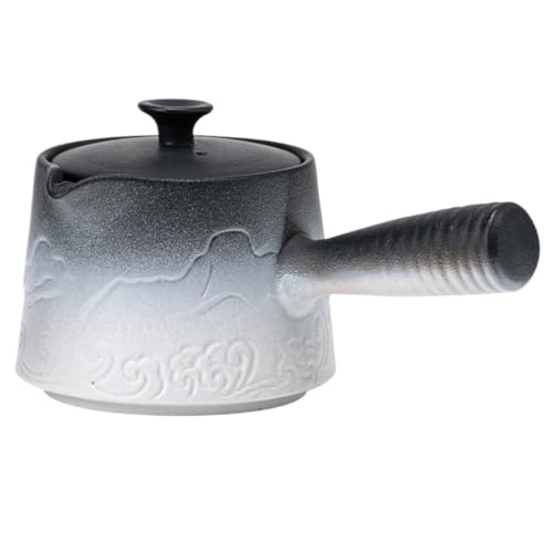 Teekanne keramik Groß Teekanne Mit Seitlichem Griff, Moderne, Einfache Haushaltsfilter-Einzeltopf-Keramik-Kung-Fu-Teeset Mit Verbrühungsschutz Weiß keramik Teekanne(Blue) von YGDYFDC