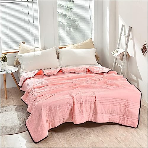 Kühldecke Leichte Selbstkühlende Decke, Eisdecke für heiße Schläfer Schweißausbrüche,Kühlende Bettdecke Sommerbettdecke Sofadecke Reisedecke für Bett Sofa Menschen Kinder (light pink, 180x220cm) von YGFADH