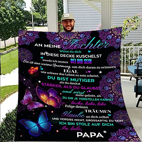 Kuscheldecke Personalisierte Decke An Meine Sohn/Tochter Von Mama Papa Flanell Briefdecke Positiv Ermutigen Nachricht Brief Decke Tv-Decken Geschenk Weiche Fleecedecke (papa zu tochter 5,150*200cm) von YGFADH