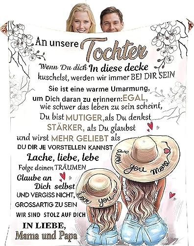 Kuscheldecke Personalisierte Flauschige Geschenke An Unsere Tochter Von Eltern, Super Weiche Decke Mama Und Papa Für Positive Ermutigung Und Liebe, Sofadecke von YGFADH