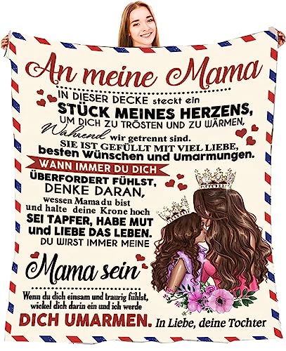 YGFADH Kuscheldecke Flauschige Personalisierte Decke An Meine Mama, Super Weiche FlanellDecke für Mutter, Muttertagsgeschenke Geschenkideen für Mama (Mama Decke 21, 150 x 220cm) von YGFADH
