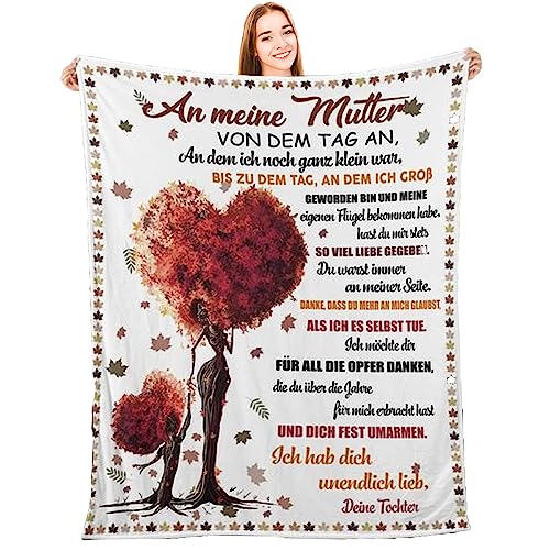 YGFADH Kuscheldecke Flauschige Personalisierte Decke An Meine Mama, Super Weiche FlanellDecke für Mutter, Muttertagsgeschenke Geschenkideen für Mama (Mama Decke 7, 150 x 200cm) von YGFADH