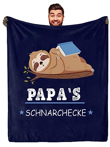 YGFADH Kuscheldecke Flauschige Personalisierte Faultier Decke An Meinen Papa von Tochter Sohn, Super Weiche FlanellDecke für Vater, Vatertaggeschenke Geschenkideen für Papa(Papa Decke 1, 150 x 220cm) von YGFADH