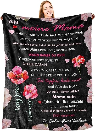 YGFADH Personalisierte Decke Geschenke An Meine Mama,Kuscheldecke Flauschige Geburtstagsgeschenk für Mama von Tochter, Super Weiche Decke Flanell Muttertagsgeschenke für Mama von YGFADH