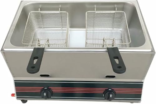 22l Gas Deep Fett Fritteuchter Edelstahl -Duadual Tanks 2 Korb Tabletop Manuelle Einstellungstemperatur Für Kommerzielle Restaurantküchenausrüstung von YGHBFRSZ
