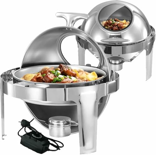 Buffetofen Mit 6 -Liter -Visueller Elektrischer Erwärmung (Durchmesser 39 X Höhe 6,5 cm), Kleines Haus/kommerzielle Reibschale, Modifizierbares Öffnen Und Schließabdeckung Von 180 °, Stahl In von YGHBFRSZ
