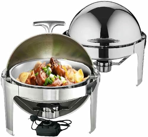 Buffetofen Mit 6 -Liter -Visueller Elektrischer Erwärmung (Durchmesser 39 X Höhe 6,5 cm), Kleines Haus/kommerzielle Reibschale, Modifizierbares Öffnen Und Schließabdeckung Von 180 °, Stahl In von YGHBFRSZ