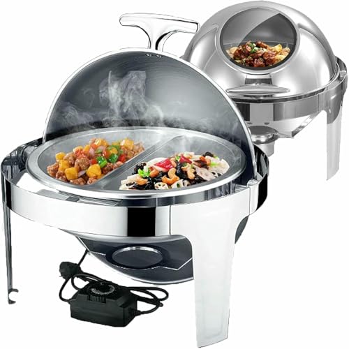 Buffetofen Mit 6 -Liter -Visueller Elektrischer Erwärmung (Durchmesser 39 X Höhe 6,5 cm), Kleines Haus/kommerzielle Reibschale, Modifizierbares Öffnen Und Schließabdeckung Von 180 °, Stahl In von YGHBFRSZ
