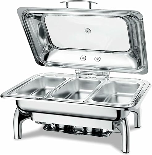 Elektrische Lebensmittelheizung Für Buffetserver Für Catering -Ereignisse - Lebensmittelkühler Für Partybuffet, Rechteckiger Heißer Topf Mit Heißtopf Mit Roll -UP -Abdeckung von YGHBFRSZ