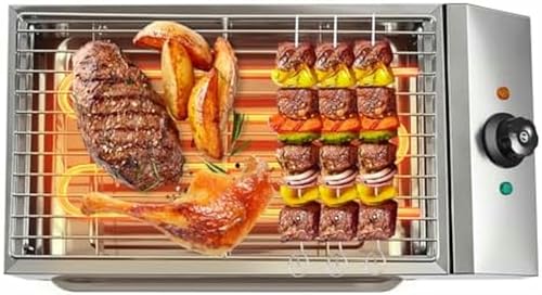 Rauchfreier Tragbarer Kochofen, 110V Tragbarer Edelstahl Grillgrill Arbeitsplatte Elektrischer BBQ Grill Für Die Verarbeitung Von Pfannkuchen, Knuspriger Speck 46 X 28 X 11 Cm / 18 X 11 X 4 Zoll 1800W von YGHBFRSZ
