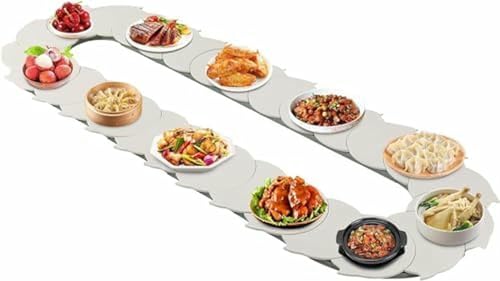 YGHBFRSZ Einstellbarer Revolvierter Esstisch Handbuch Runde Esstisch 360 ° Drehungstisch Zum Servieren Von Lebensmittelzug Für Party Catering von YGHBFRSZ