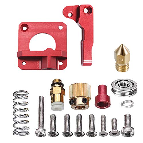 3D Druckerextruder, MK8 Metallextruder, Bausatz für MK8-Extruder, Aluminiumlegierung Rot Ender 3 Dual Gear Extruder für DIY Kit, CR-8, CR-10, CR-10S, CR-10 S4, 1,75 mm Filament (Linke Hand) von Lepidi