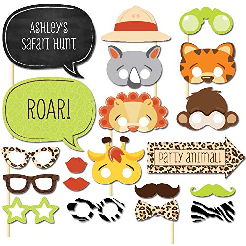 Photo Booth Requisiten Kit, 20 Stück Foto Requisiten Photobooth, Kinder Party Foto Requisiten, DIY Foto Requisiten, Lustig Papier Wald Tier Themenfoto Requisiten für Kindergeburtstag, Party von Lepidi