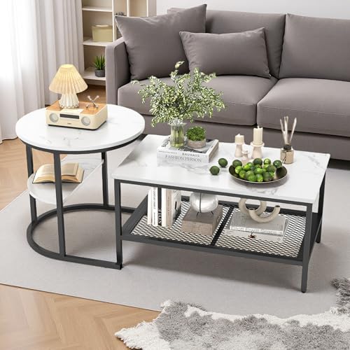 YGHQAP 2er Set Couchtisch Modern Couchtisch Runder Tisch Marmor Rechteck Couchtisch Wohnzimmertisch mit Ablagefach für Wohnzimmer Balkon Büro Schwarz YGHQAP 2er Set Couchtisch Modern Couchtisch Runder Tisch Marmor Rechteck Couchtisch Wohnzimmertisch mit Ablagefach für Wohnzimmer Balkon Büro Schwarz von YGHQAP